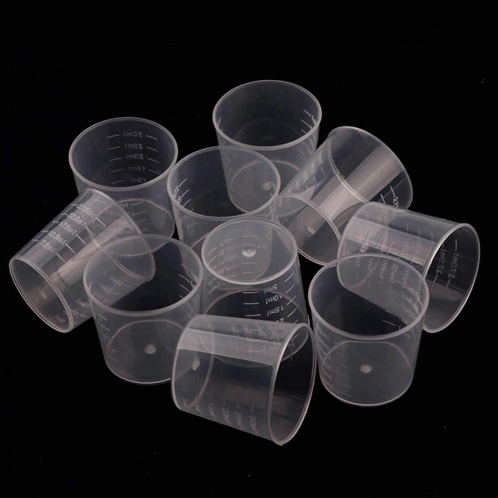 100 Pack 1oz/30ml Plastic Graduated Cups Transparent Scale