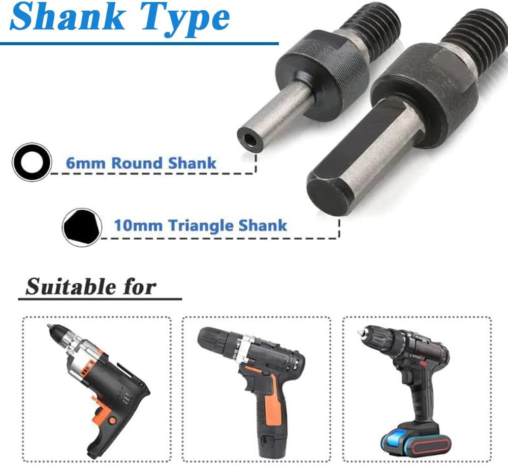 Drill Angle Grinder Adapter, 6mm &10mm Arbor Mandrel Adaptor with 2 Spanner W...