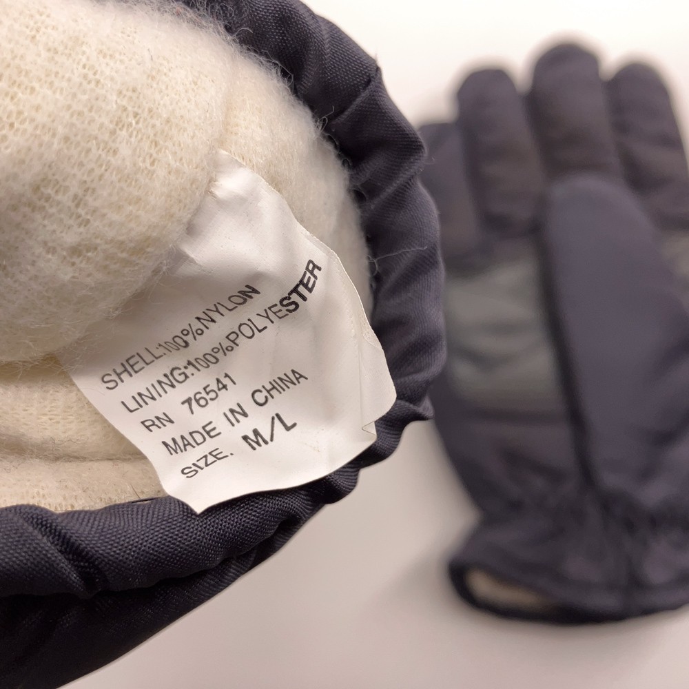 Retro Gray with black stripe ski gloves M-L