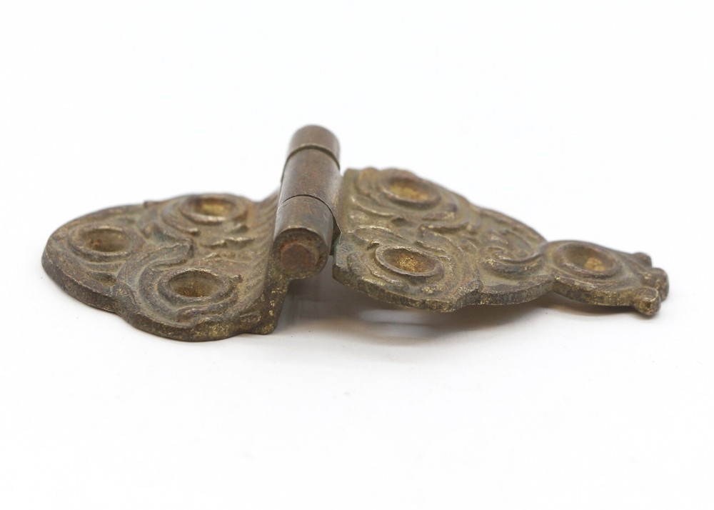 Antique 4 in. Victorian Bronze Offset Ice Box Hinge
