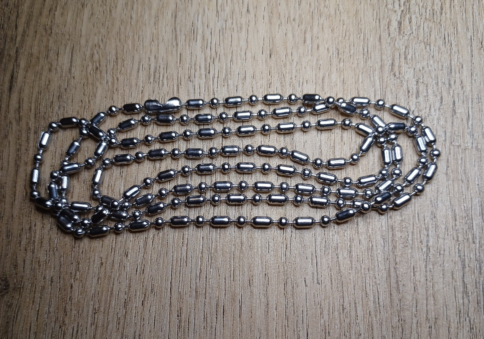 30" Dog Tag Chain Silver Stainless Steel 2.4mm Bar & Ball Stylish Military Chain