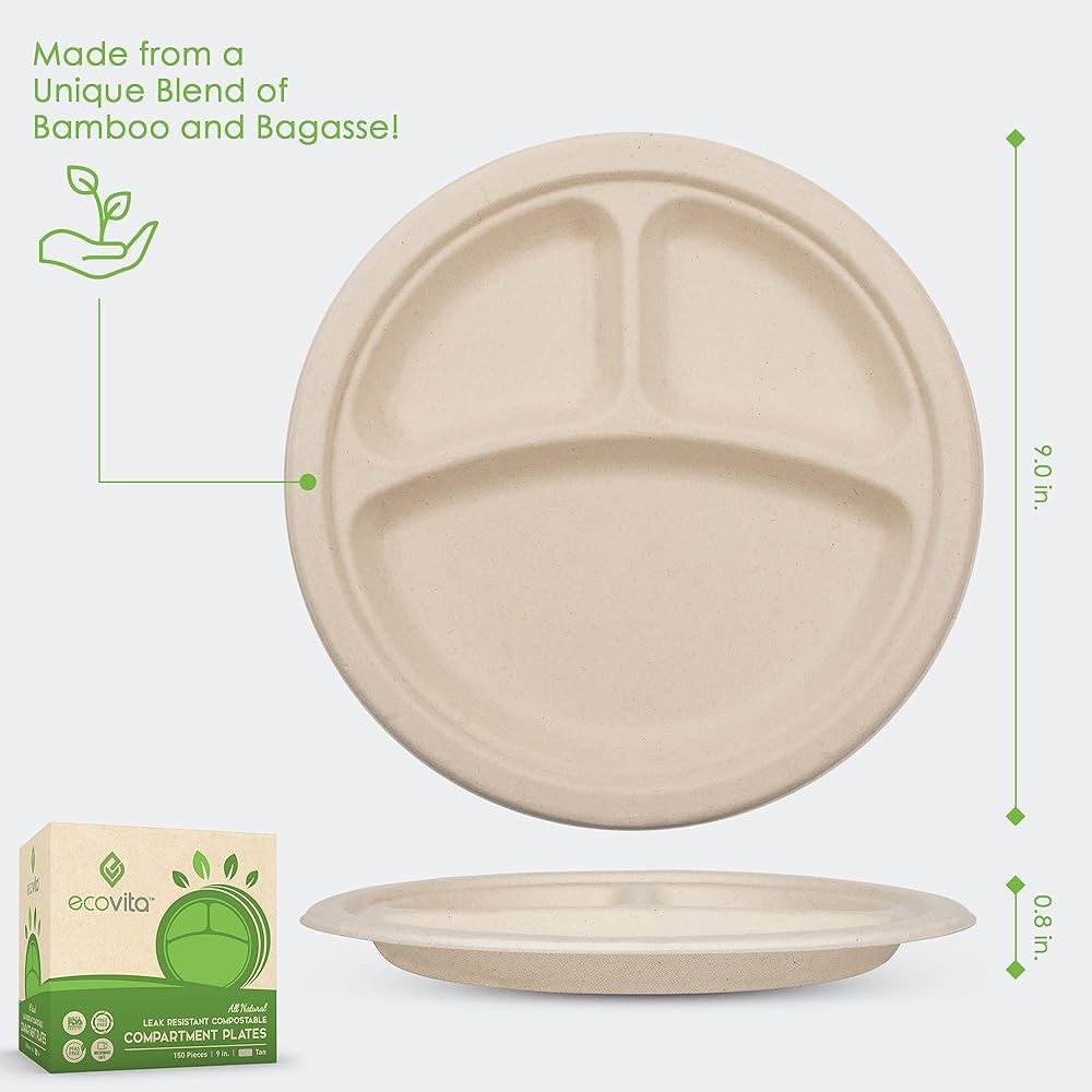 postable Paper Plates [.] PARTMENTS – 150 Disposable