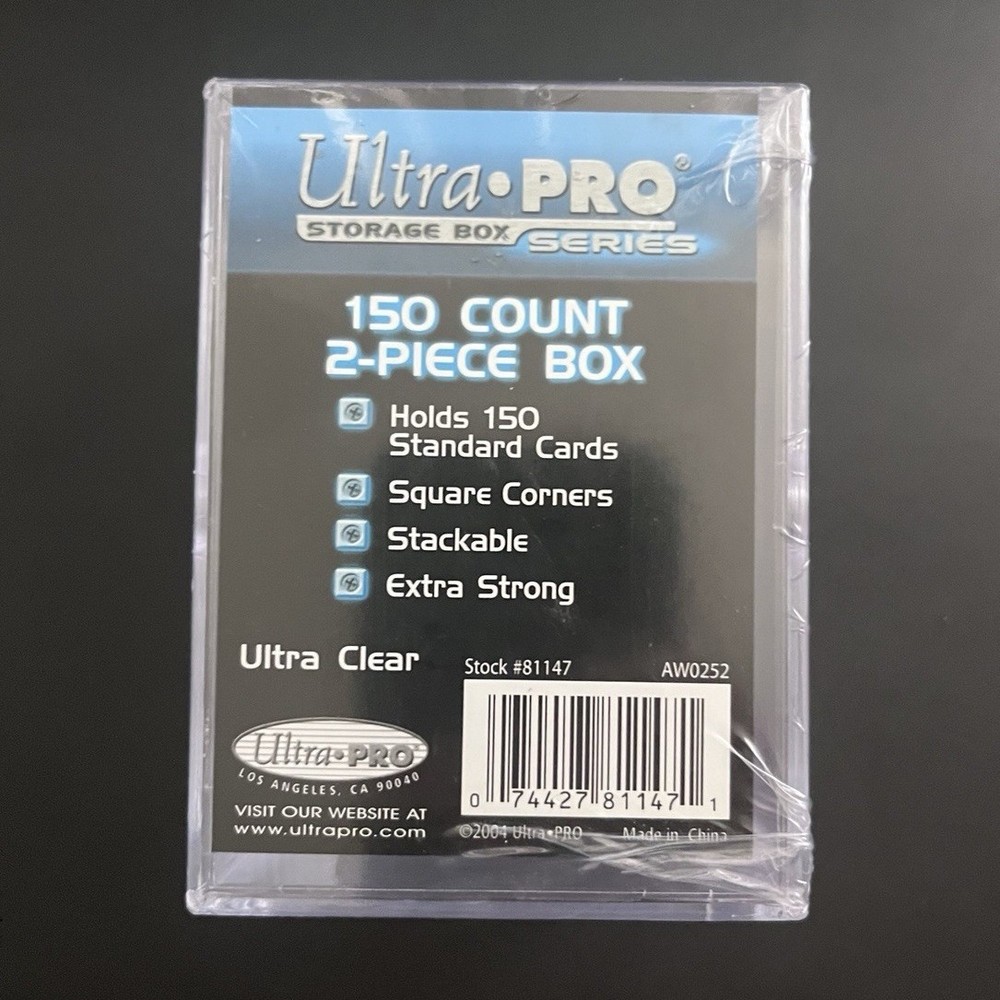 Ultra PRO 150 ct Stackable Extra Strong Plastic Card Storage Box, 2-Piece, Clear