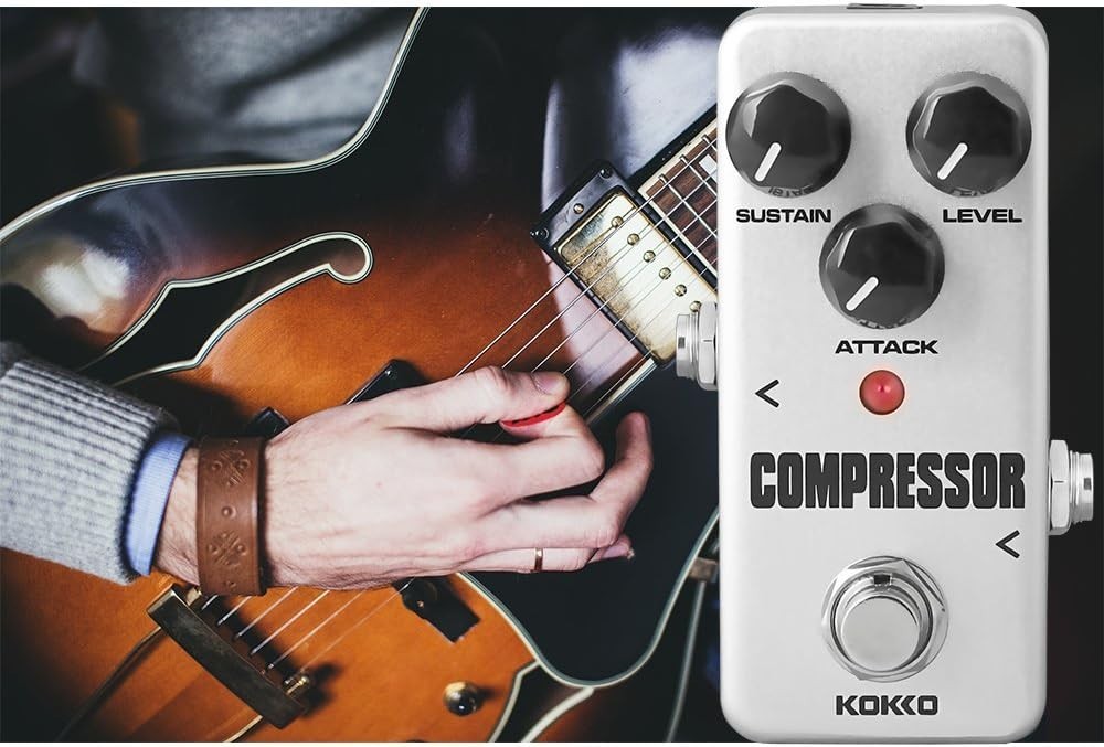 Durable Mini Guitar Compressor Pedal with LED Indicator - Enhanced Sound Control