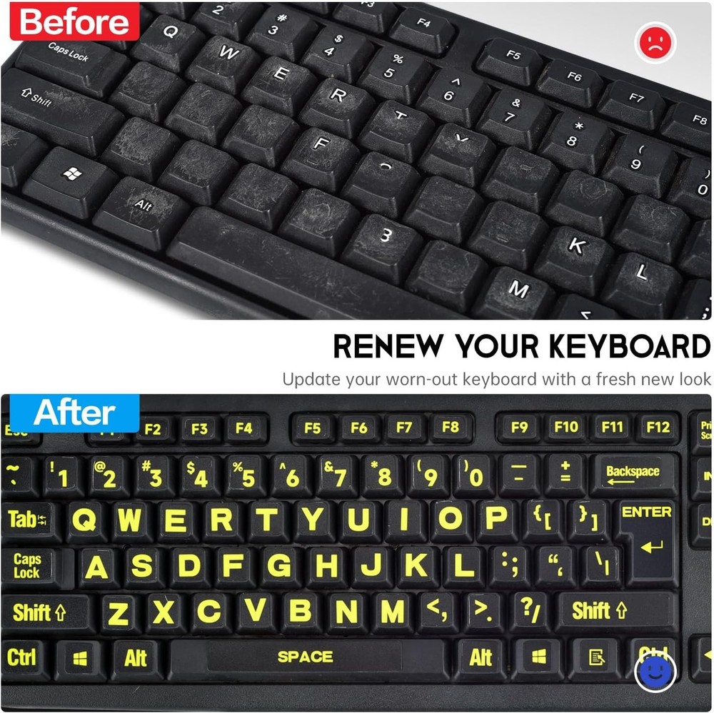 English Keyboard Stickers Full Size Universal PC Computer Laptop Desktop Replace