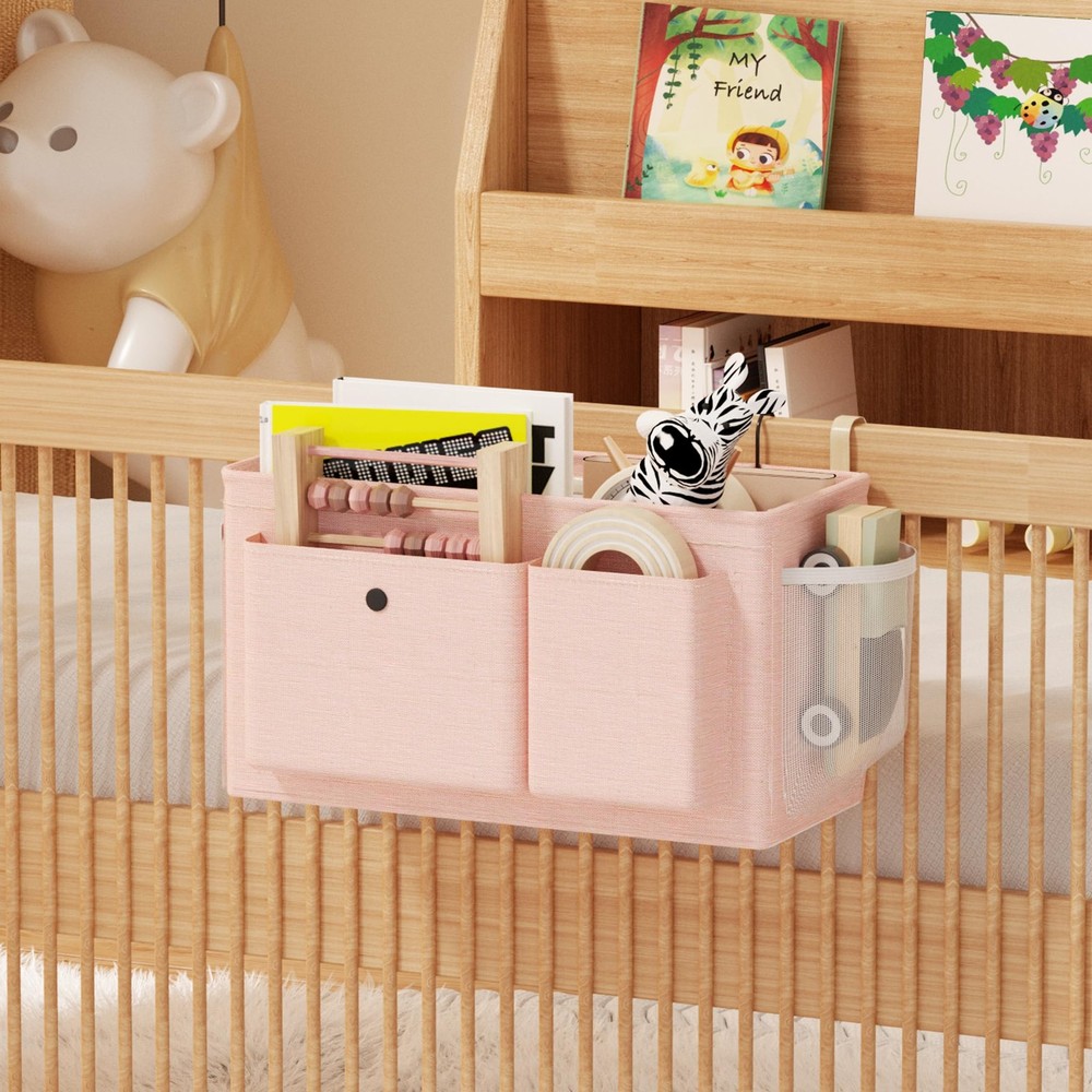 Bedside Caddy Bedside Organizer with Fixed Straps & Water Bottle Holder, Bunk...