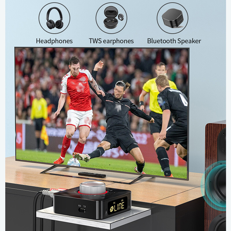 Bluetooth 5.0 Transmitter Receiver 2 IN 1 Wireless Audio 3.5mm Jack Aux Adapter