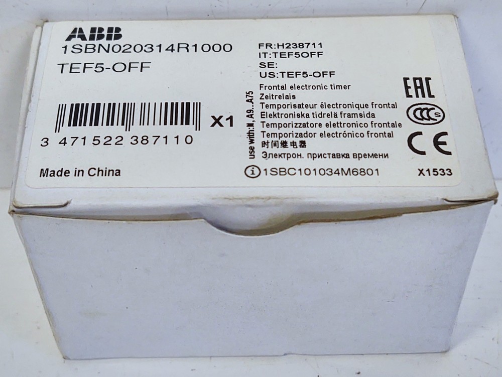 ABB 1SBN020314R1000 TEF5-OFF Delay Off Frontal Electronic Timer