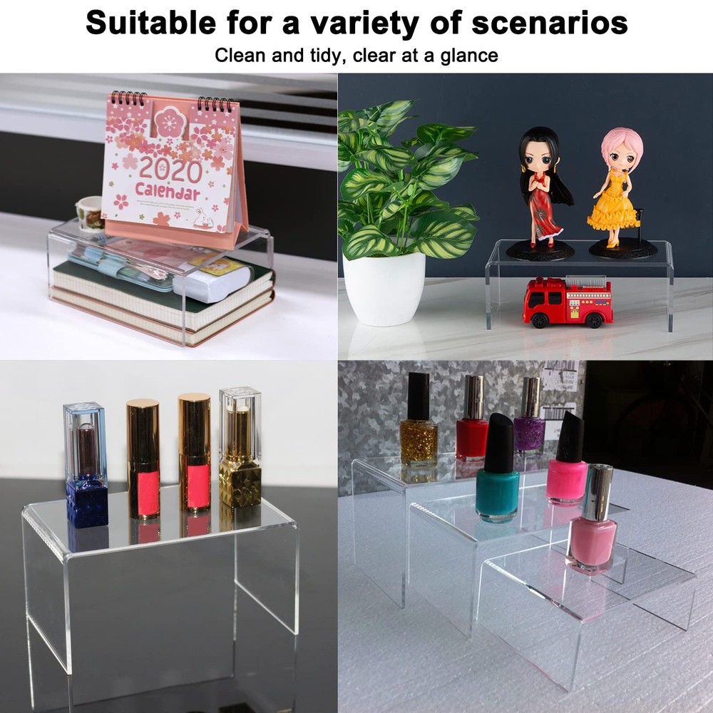Acrylic Display Risers Set - Clear Stands for Cupcakes, Desserts, Candy, Figures