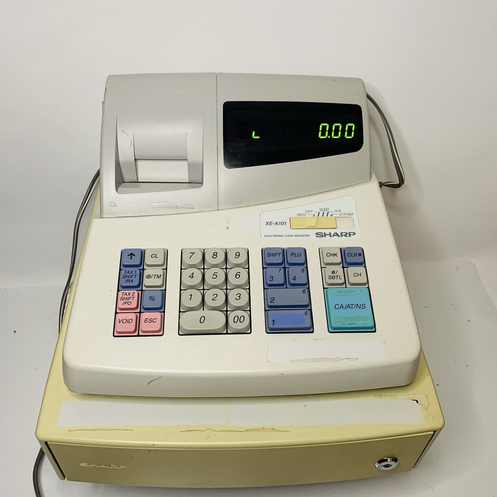 Sharp electronic cash register, XE-A101, TESTED, no drawer key