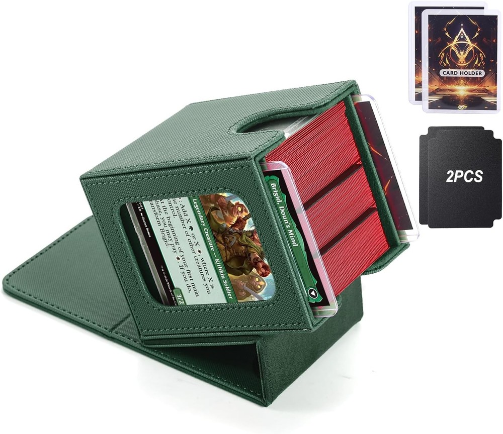 MTG Deck Box, Double Display Window MTG, Commander Deck Box Fits 120+ Single Sle