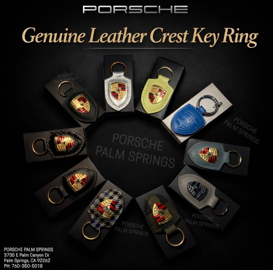 AUTHENTIC PORSCHE KEYCHAIN IN CLASSIC COLOR CREST KEY RING    (OEM BRAND NEW)