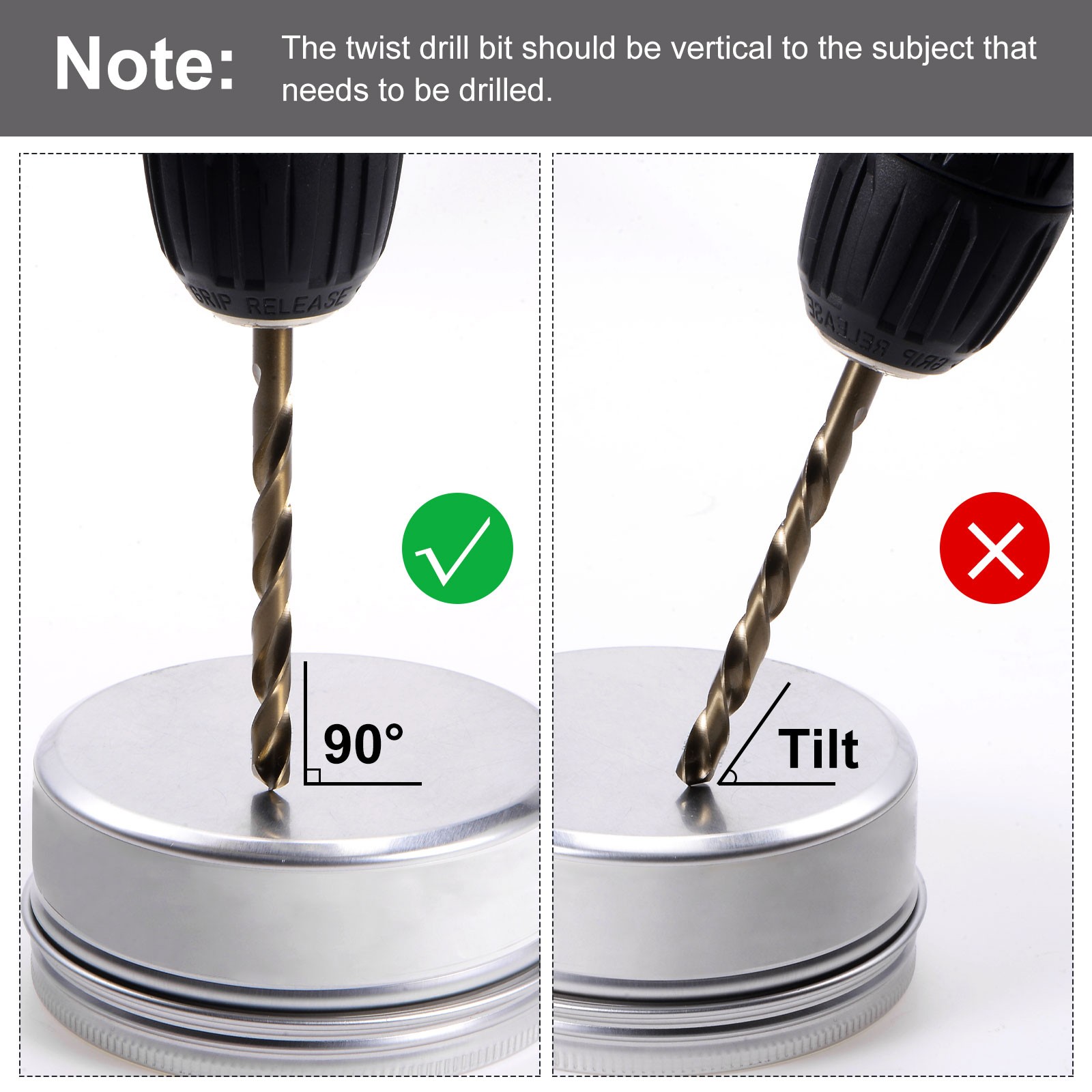 12pack Cobalt Drill Bit Set 12 Sizes M35 Twist Drills for Metal Hex Shank Bits