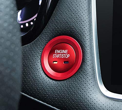 Keyless Engine Push Start Button & Surrounding Ring Compatible with Red