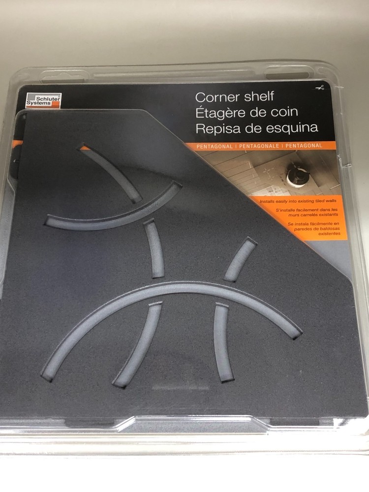 Schluter Pentagonal Corner Shelf-E, Curve Design, Dark Anthracite SES2D6TSDA