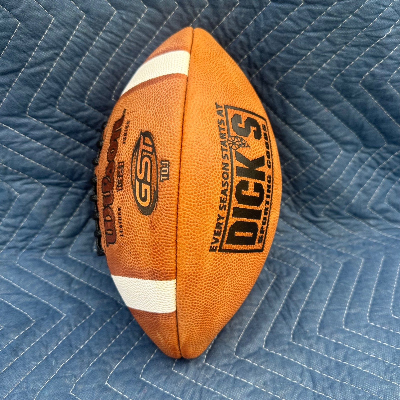 Wilson WTF1321 TDJ Junior Leather Game Brown Football GST-NEW-Made in USA!