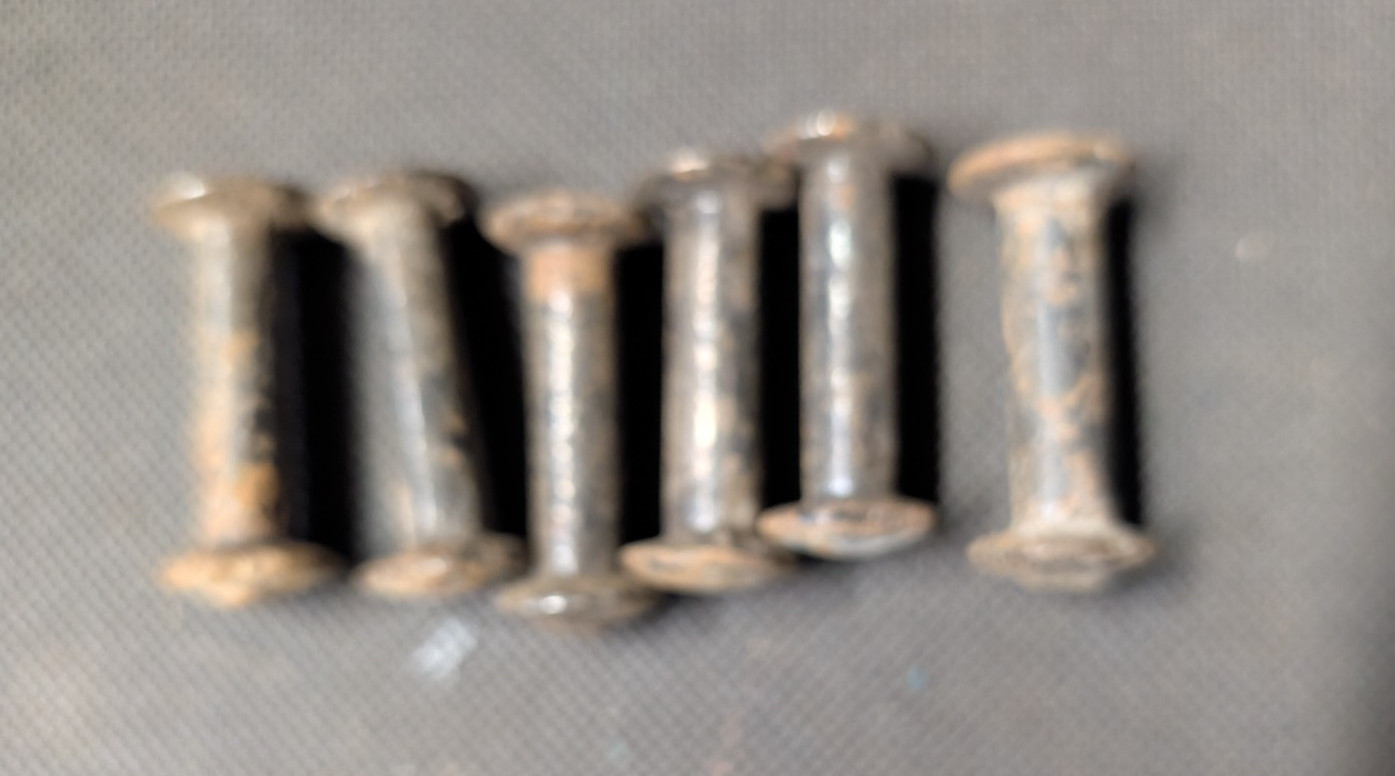 Lot Of 6 Original U.S. Army,Cavalry Black Japanned Iron Horse Halter Bolts