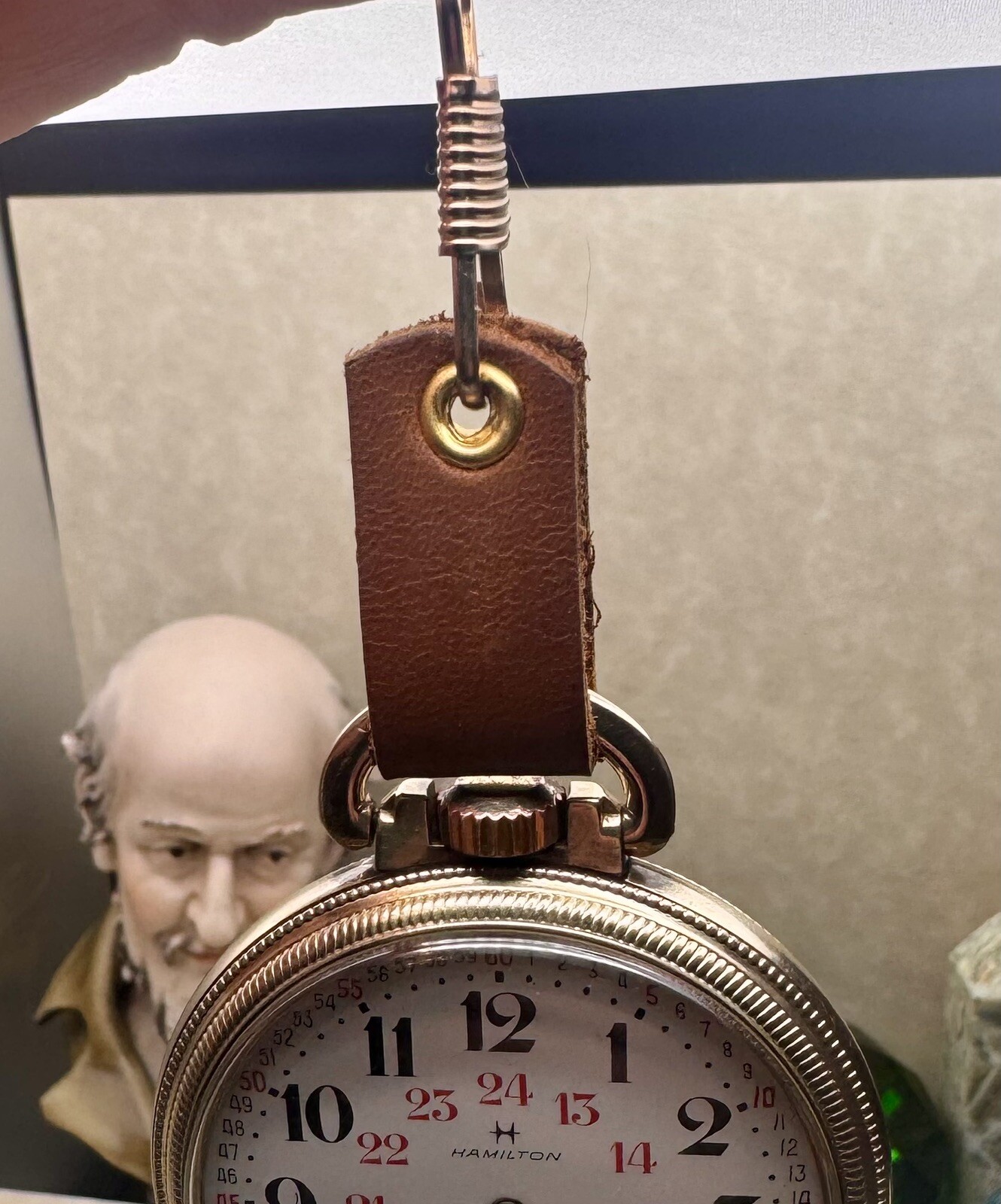 •NEW• Genuine Leather POCKET WATCH BOW / FOB STRAP; 1/ 2” Wide; BROWN-Handcrated