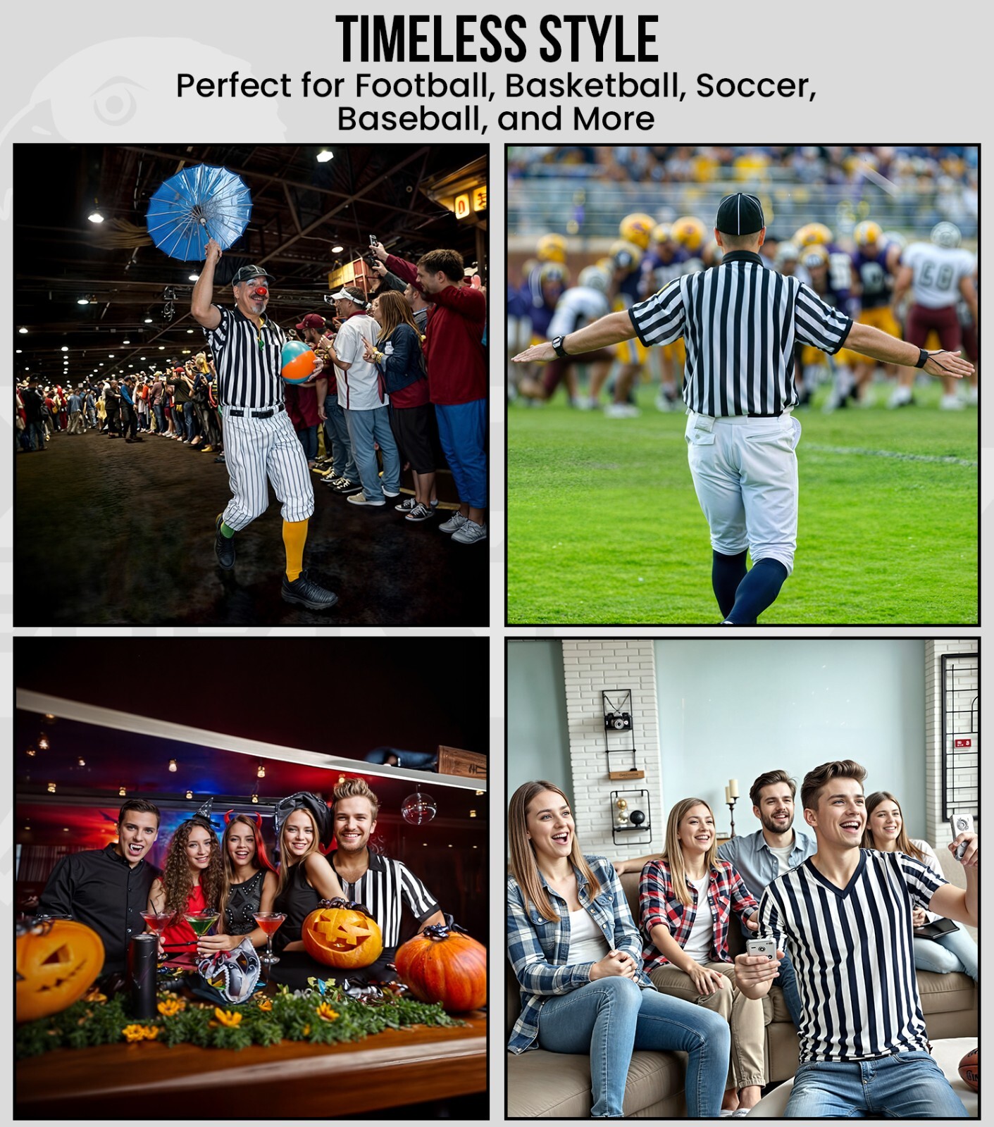 Exxact Sports Referee Shirt Men, Athletic Fit Basketball Referee Shirt for Sport