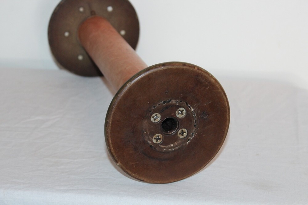 Industrial Textile Yarn Thread Spool Spindle Candlestick Holder #2 Folk Art
