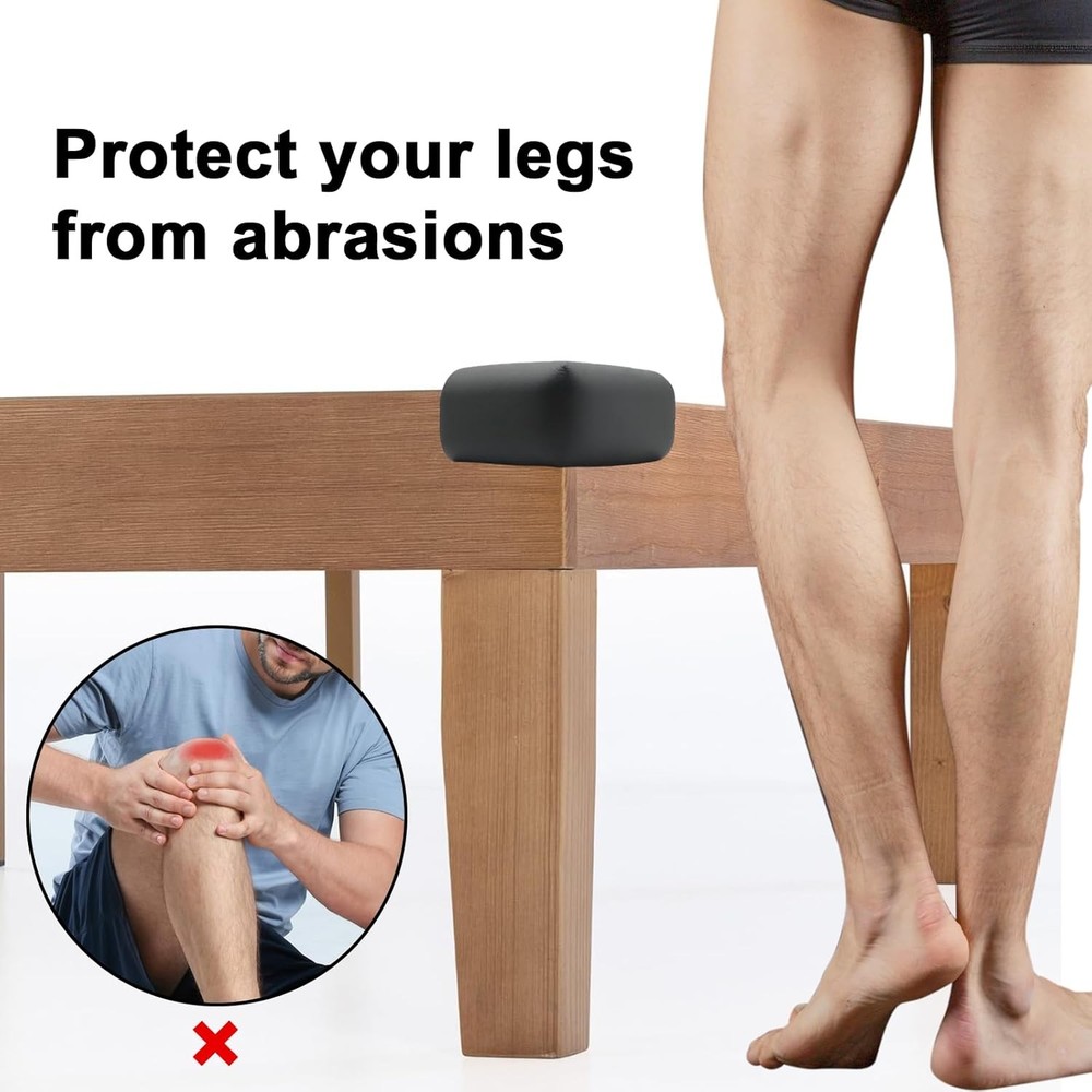 Bed Frame Corner Protector Black: 4 Pack Foam Rubber Guards Bumpers for Black