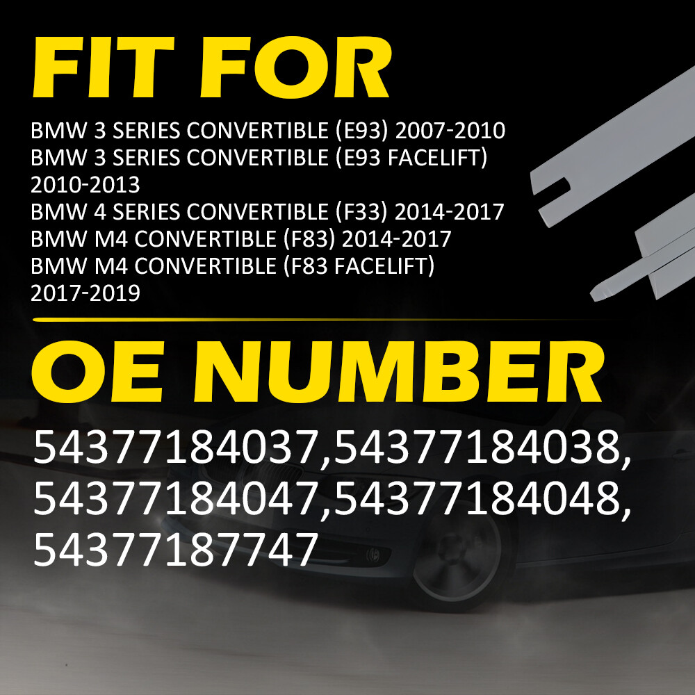 4Pcs Left+Right Convertible Roof Top Hinge Cover Fits BMW E93 335i M3 M4 F83 EOA