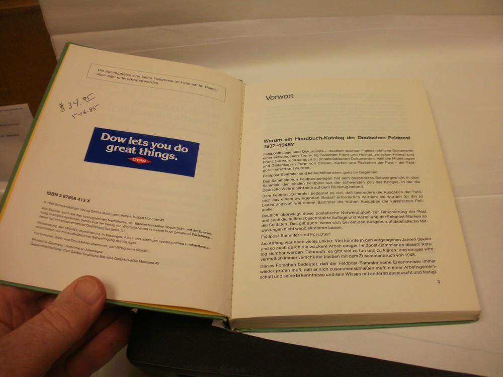WW II era GERMAN POSTAGE, Michel Handbuch-Katalog Deutsche Feldpost 1937-1945