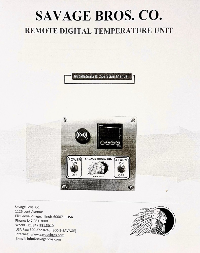 Savage Bros. Remote Digital Temperature Unit
