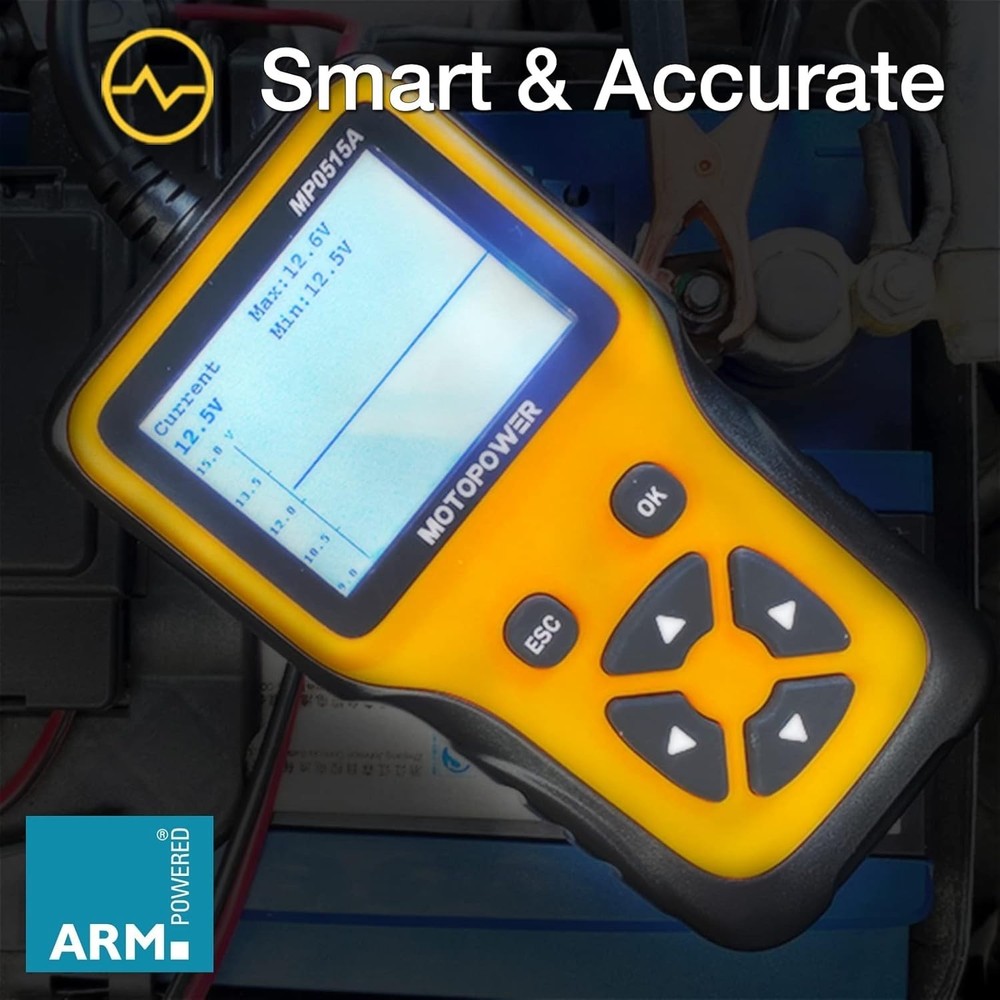 Comprehensive Battery Tester: 12V Cranking & Charging Analyzer with LCD Display