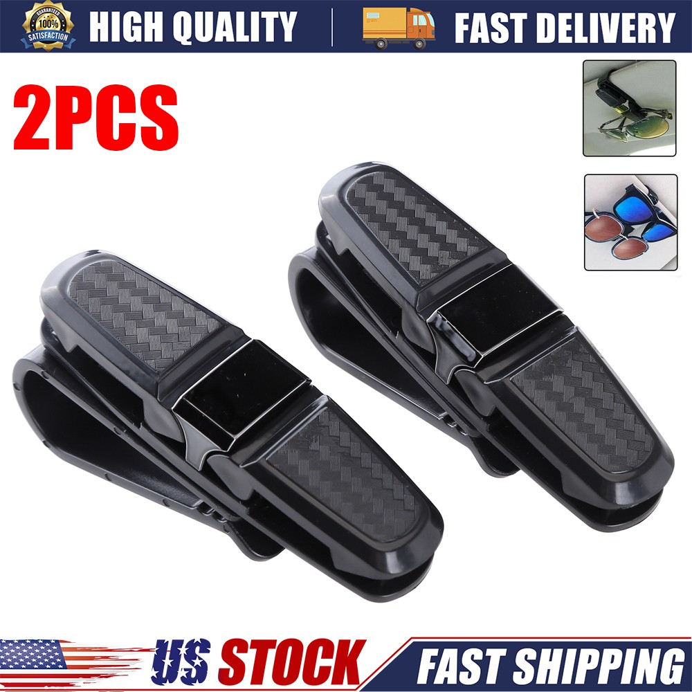 2PCS Glasses Holder for Car Sun Visor Sunglasses Holder Clip Hanger Eyeglasses