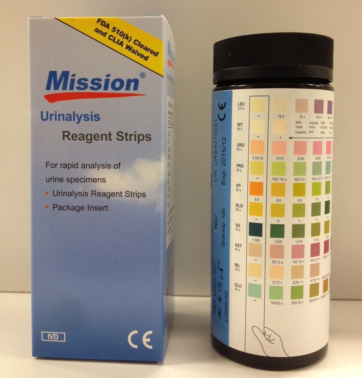 Mission 10 Parameter Urinalysis Reagent Urine Test Strips UTI Protien Glucose