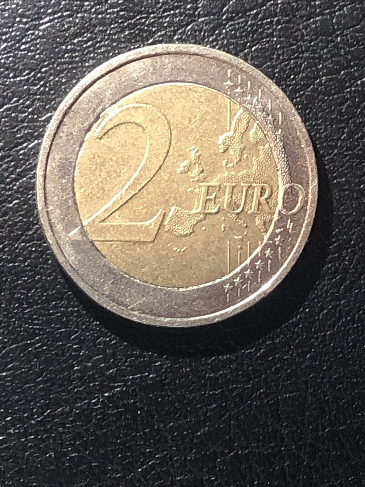 Germany 2014 A Error, 2 Euro coin, eagle, misprinting with eccentricity errors