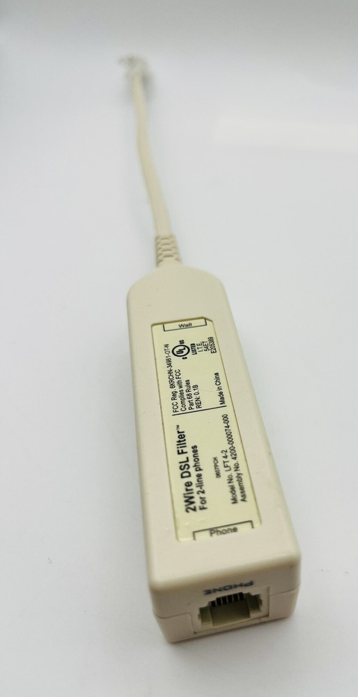 Authentic 2WIRE DSL HIGH SPEED INTERNET FILTER FOR 2-LINE PHONE MODEL LFT4-2