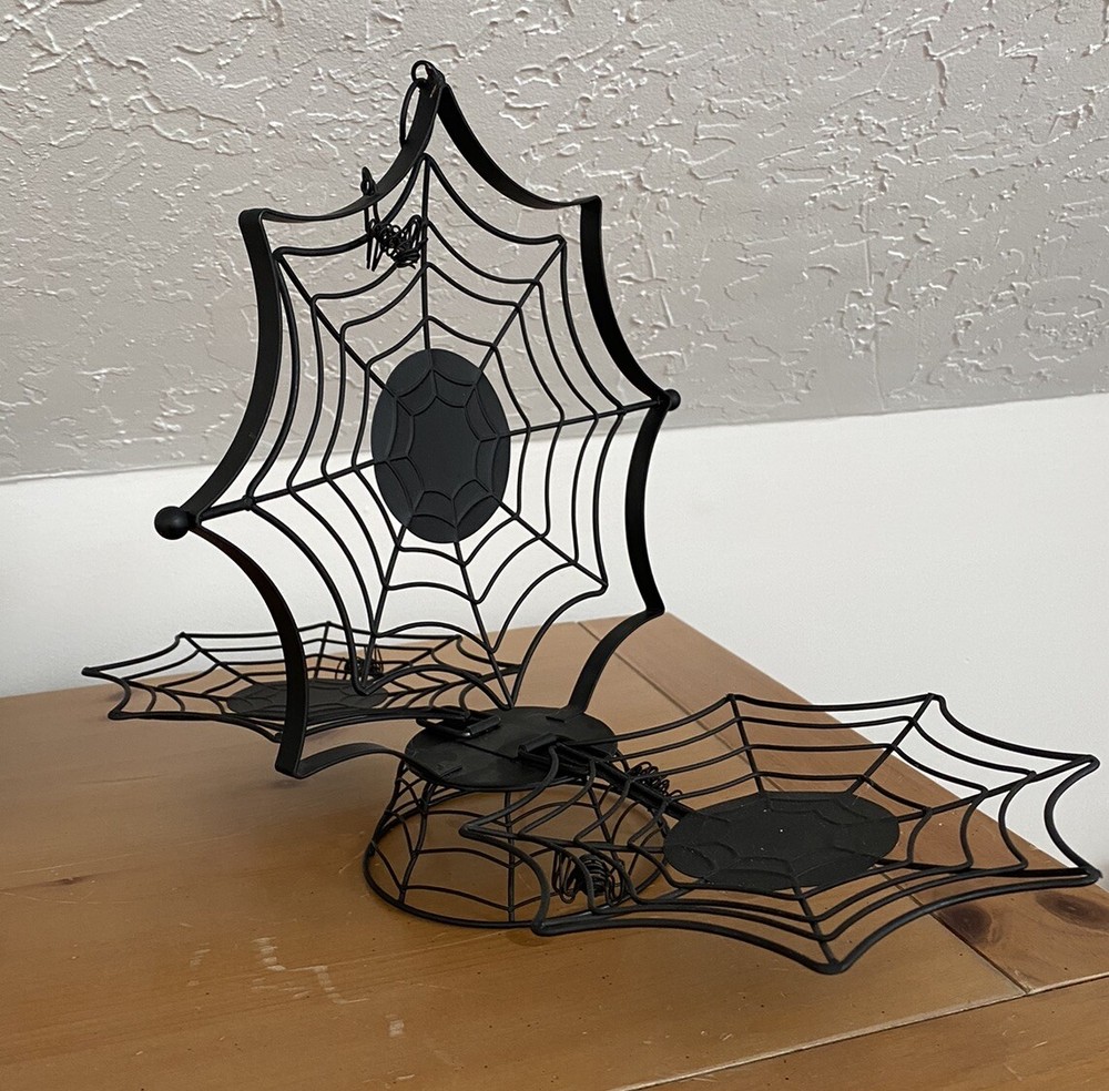 Serving/Display Stand Double Tray Spider Web Spooky Decor Halloween