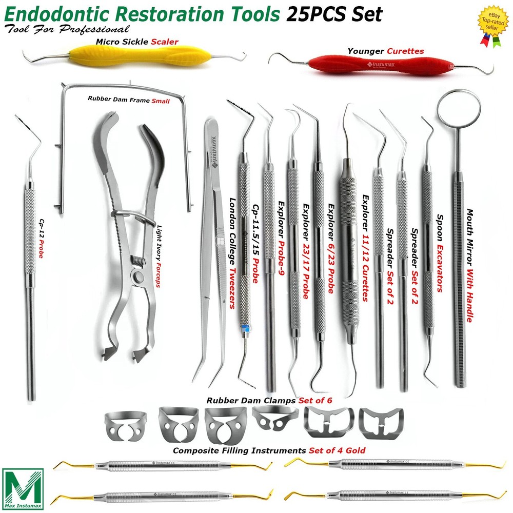 Endodontic Root Canal Operating Kit Filling Restorative Instruments Probe Scaler