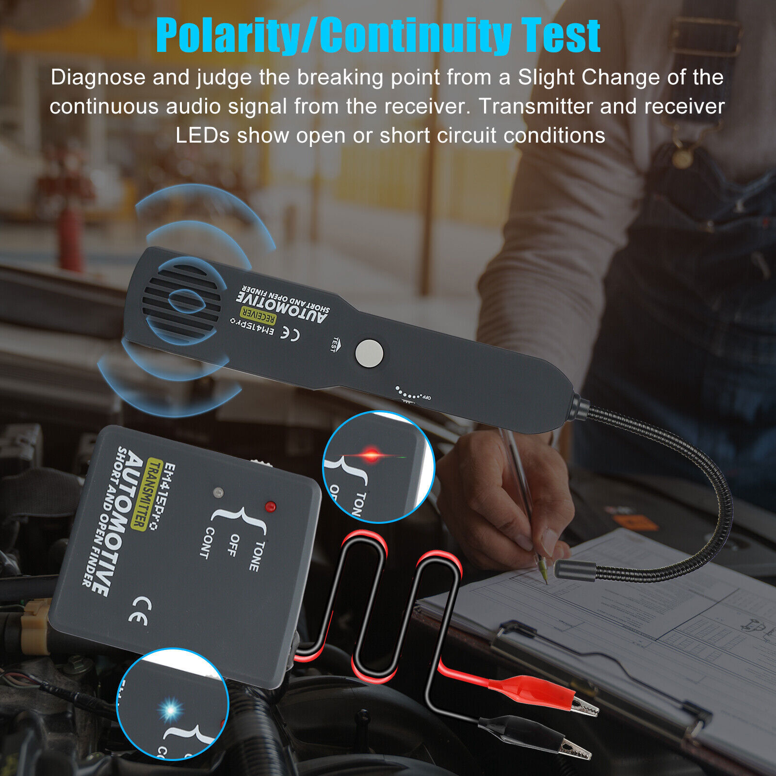 EM415Pro 6-42V Automotive Short Open Finder Circuit Tester Car Wire Tracker Tool