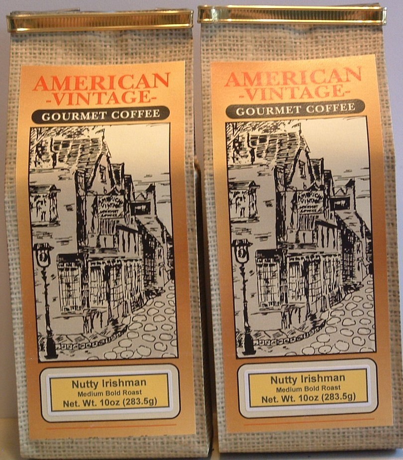 Nutty Irishman 2/10oz ground Dessert Coffee Roasted Medium Bold