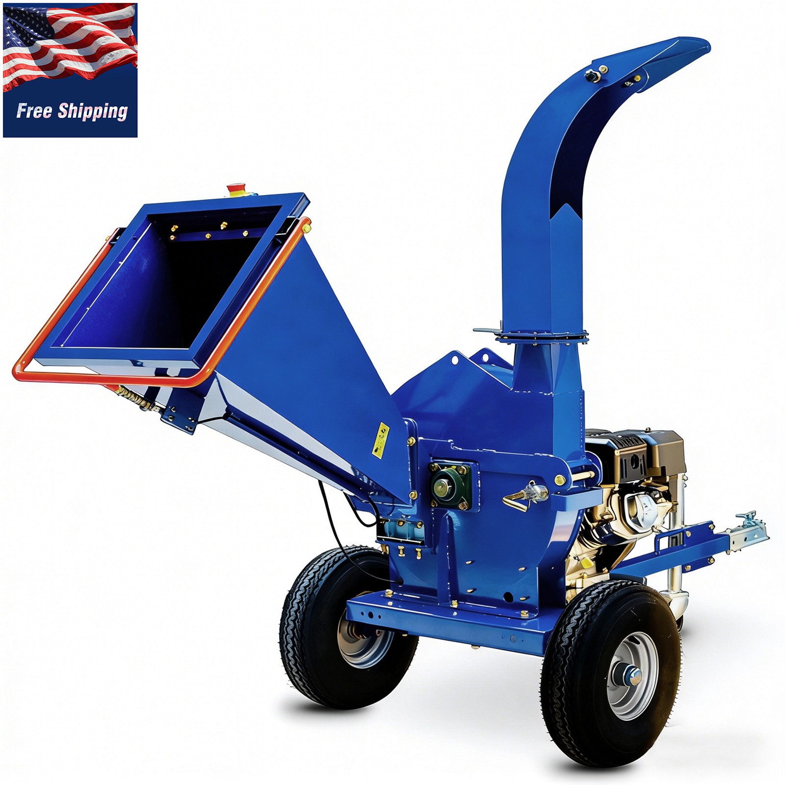 5" 15HP 420cc GAS Powered DISC Wood Chipper Shredder Mulcher EPA Towable 3-Wheel