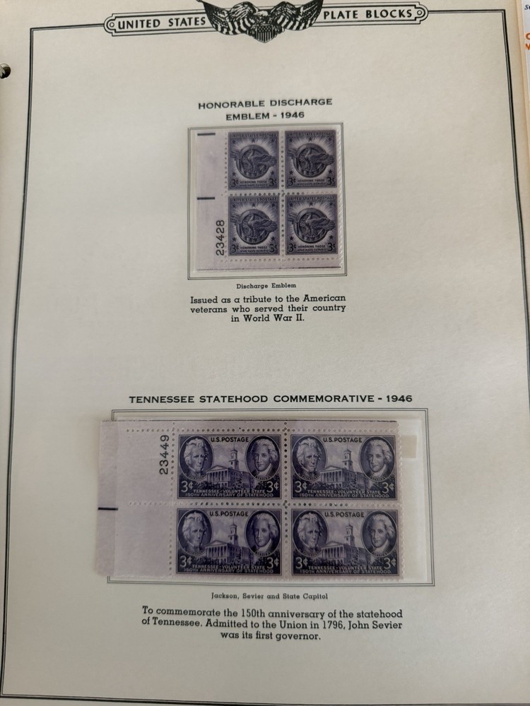 American Plate Block Album Volume II 1938-1950 Minkus Good Condition 26 Blocks