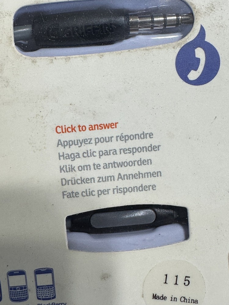 Griffin AUX Cable Audio Cable and Handsfree Mic Universal Car Mobile 3’ New