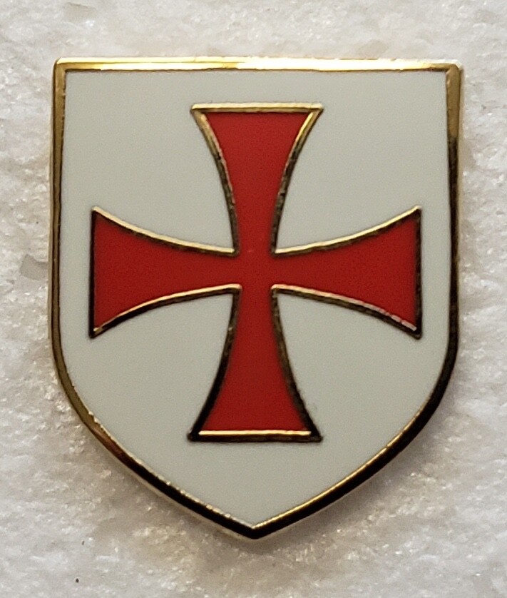 Crusaders Templar Knights Order Shield Cross Lapel Pin