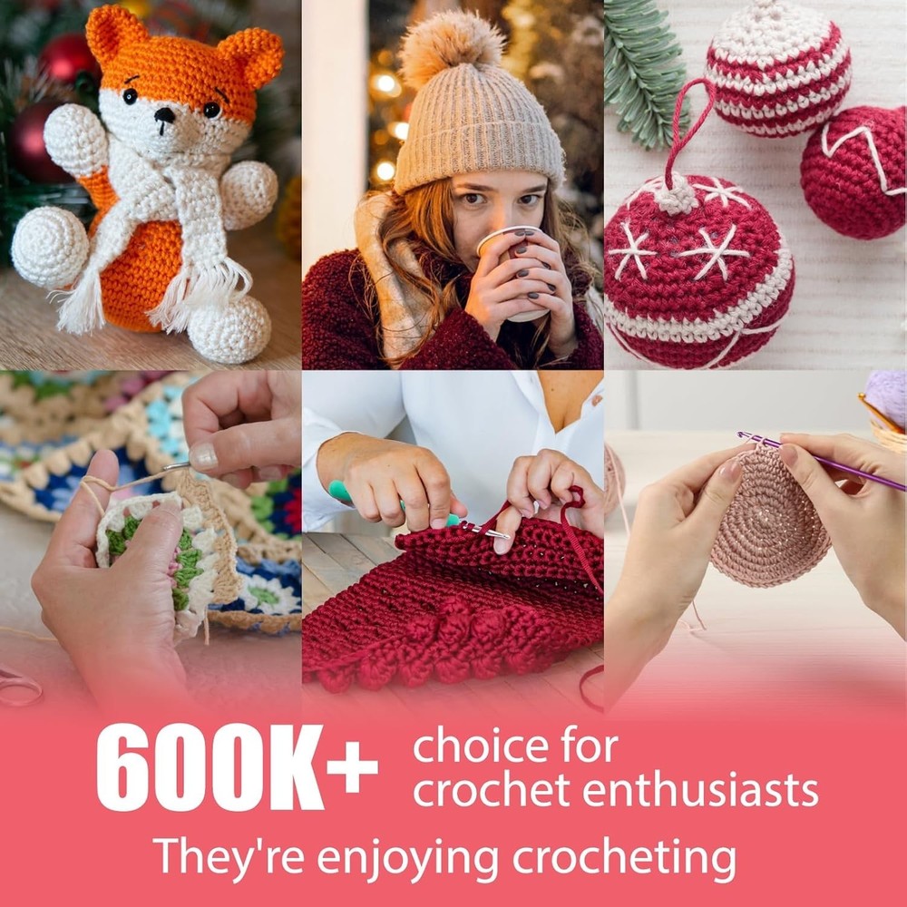 85-Piece Crochet Hooks Set with Case, Ergonomic Design