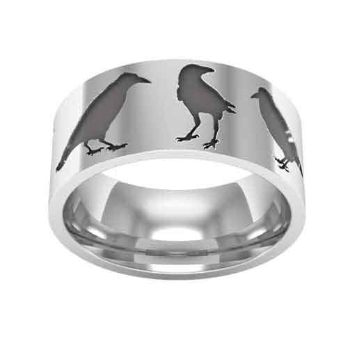 Solid 925 Sterling Silver Gothic Raven Ring Crow Design Gothic Unique Jewelry