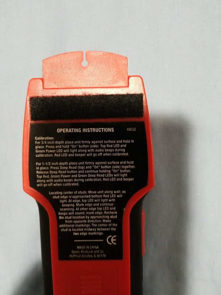 Craftsman 49032 3/4" Deep Stud Joist Sensor Finder Original Excellent Condition