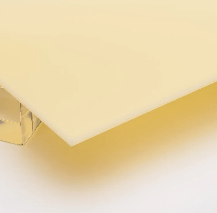 1/8" (3mm) Solid Ivory Beige Cast Acrylic Plexiglass Sheet 24" x 12" Nominal