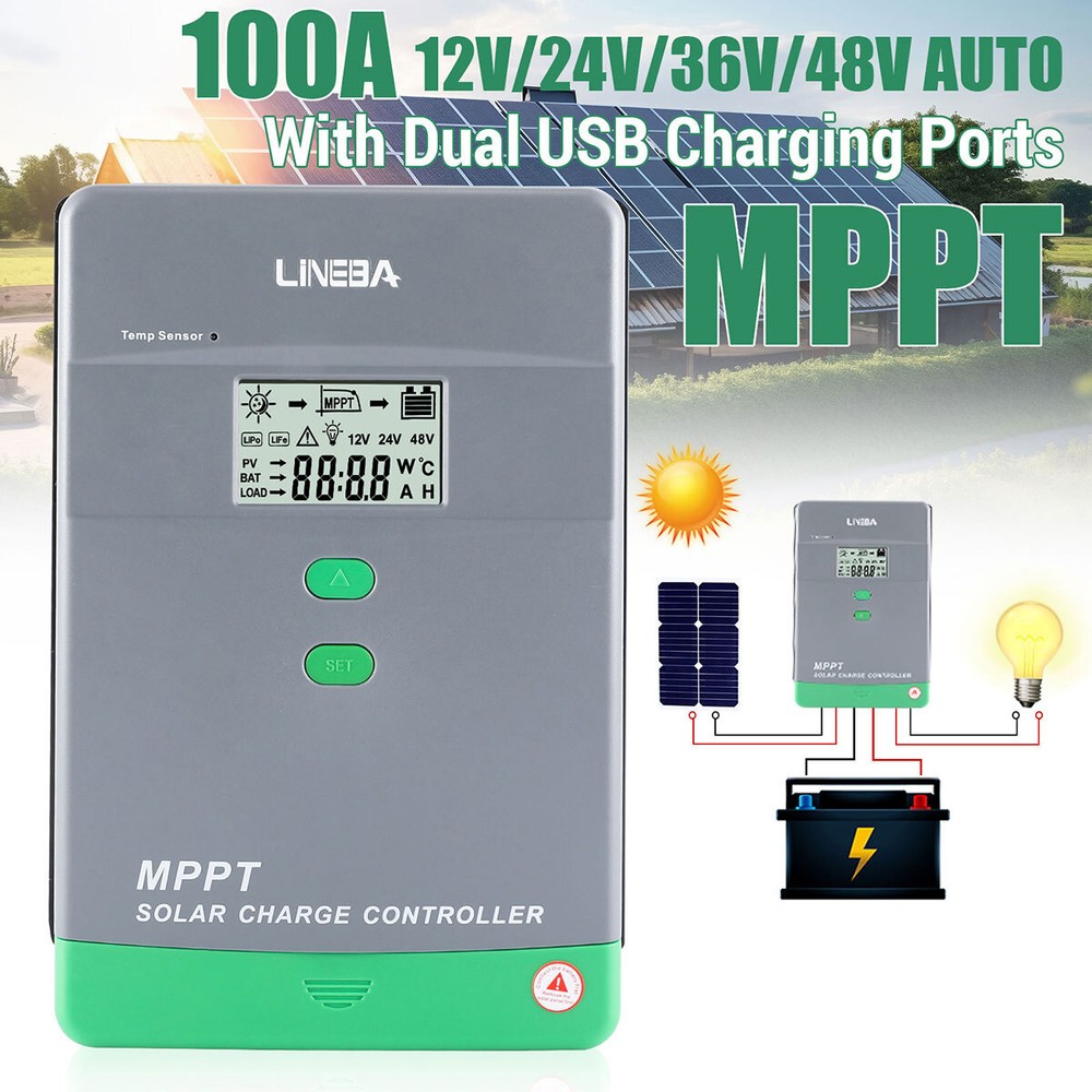 100A 60A 40A 30A MPPT Solar Panel Regulator Charge Controller 12/24/48V PV 150V
