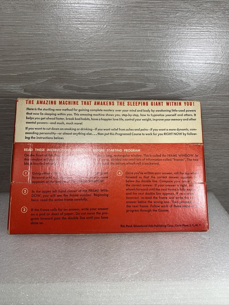 Vintage Self Hypnotism Box Programmed Learner Course - Educational Publ. NY