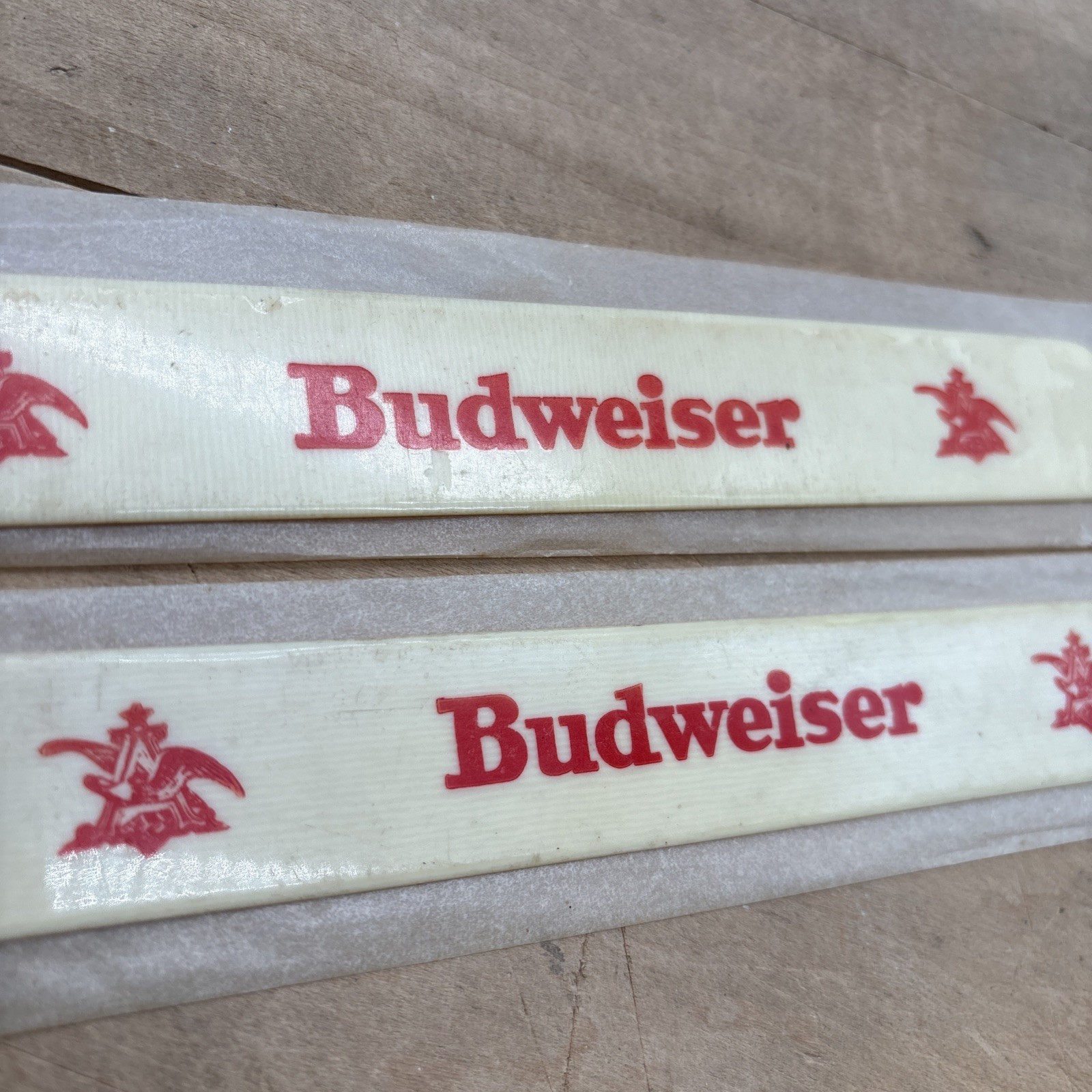 Vintage 1950s Budweiser Foam Scraper Breweriana Celluloid Lot Of 2 New Old Stock
