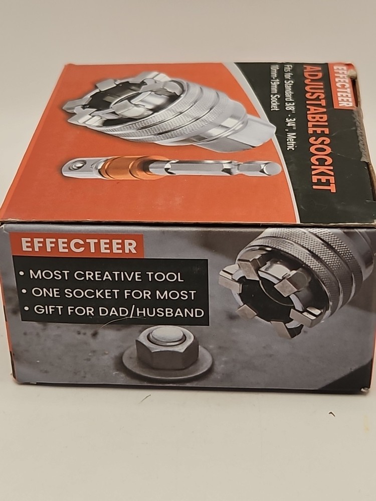 10-19mm Effecteer Adjustable Socket Tool Multifunction Wrench Sleeve Adapter Kit