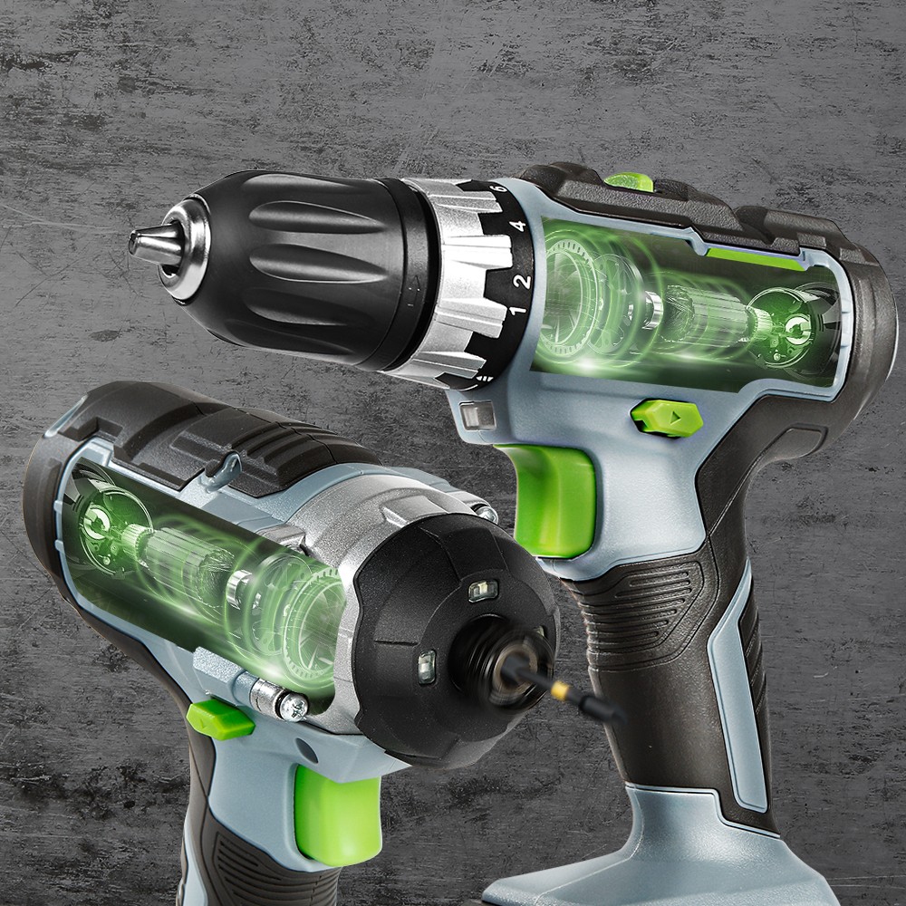 WORKPRO 20V Cordless Drill Combo Drill Driver Impact Driver Kits 2x2Ah Batteries